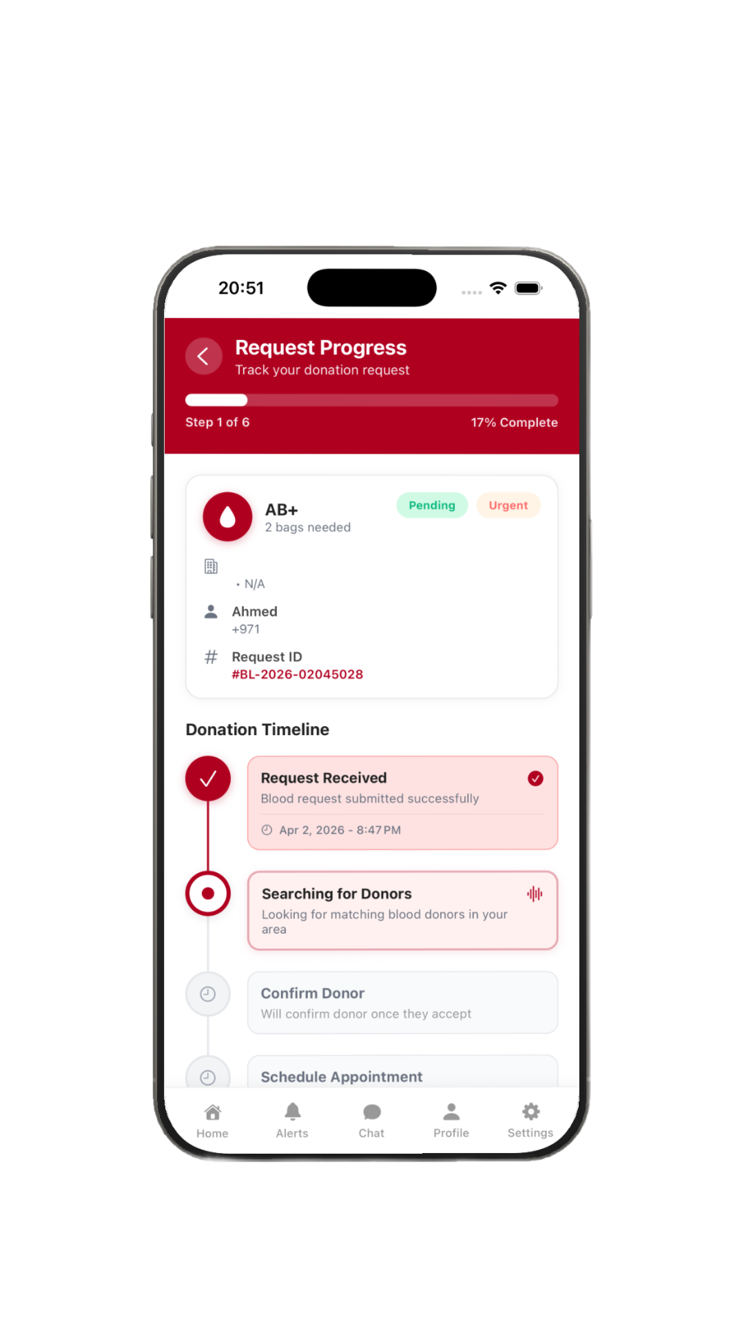 BloodLink app preview